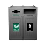 Vision Double Recycling Station | Mixed-Full | Grey