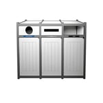 Vision Triple Recycling Station | Circle-Slot-Full | Grey-White