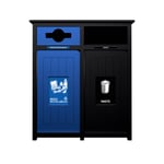 Aura Double Recycling Station | Mixed Recyclables-Waste | Mixed-Full | Black-Blue