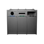 Vision Triple Recycling Station | Circle-Slot-Full | Grey