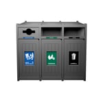 Vision Triple Recycling Station | Mixed-Full-Full | Grey