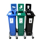 Mobile Manusorter Triple Station with Signs & Dolly - Configurable