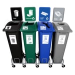 Mobile Manusorter Quad Station with Signs & Dolly - Configurable