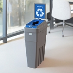 Lean Stream Single Recycling Bin with Sign | 23 Gallon