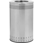 Imprinted 360 Open Top Waste Receptacle in Stainless Steel - 45 Gallon
