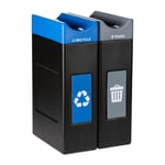 Avante Double Station: 60 Gal Waste and Recycling Bins with Narrow Lids