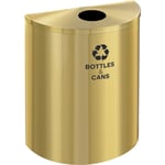 Glaro Single-Purpose XL Half-Round Satin Brass Recycling Barrel - Configurable