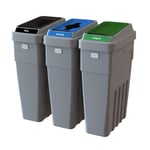 Lean Stream Triple Recycling Station| 69 Gallon
