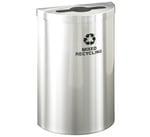 Glaro VALUE SERIES 16-Gal Satin Aluminum Half Round Waste Container - Configurable
