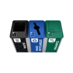 Mosaic 96 Gallon Triple Recycling Station