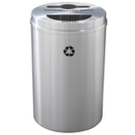 Glaro Dual Purpose Recycling Container - Satin Aluminum 33 Gallon - Configurable