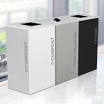 Black Tie Kaleidoscope XL Square Three-Stream Recycling Station