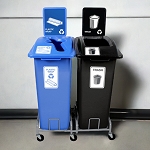 Mobile Manusorter XL Double with Signs & Dolly | 32 Gal - Configurable