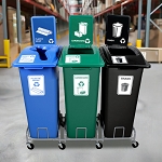 Mobile Manusorter XL Triple with Signs & Dolly | 32 Gal - Configurable