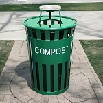 Oakley Eco Series Compost Bin with Ash Top - Green