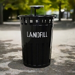 Oakley Eco Series Landfill Bin with Ash Top - Black