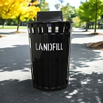 Oakley Eco Series Landfill Bin with Swing Top - Black