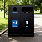 Aura Double Recycling Station | Circle-Full | Black