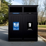 Aura Double Recycling Station | Full | Black