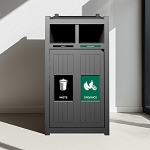 Vision Double Recycling Station | Xl | 2-In-1 | Full | Grey