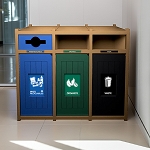 Vision Triple Recycling Station | Mixed-Full-Full | Cedar-Blue-Green-Black