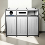Vision Triple Recycling Station | Circle-Slot-Full | Grey-White