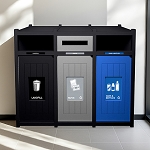 Vision Triple Recycling Station | Full-Slot-Full | Black-Grey-Blue
