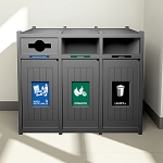 Vision Triple Recycling Station | Mixed-Full-Full | Grey