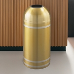 Capri Waste Receptacle with Open Dome-Top - Satin Brass