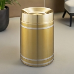 Capri Waste Receptacle with Tip-Action Top - Satin Brass