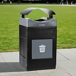 Avante 55 Gal Waste Bin with Gray Canopy Lid
