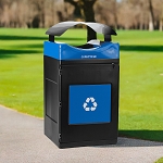 Avante 55 Gal Recycling Bin with Blue Canopy Lid