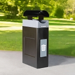 Avante 30 Gal Waste Bin with Narrow Gray Canopy Lid