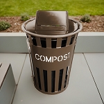 Oakley Eco Series Compost Bin with Swing Top - Brown