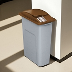 Waste Watcher Compost Container with Solid Lift Lid in Brown | 16 Gal