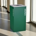 Kaleidoscope XL Square Recycling Bin | Paper | Green | NYC Compliant