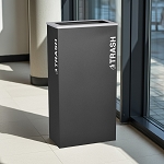 Kaleidoscope XL Rectangular Trash Bin | Black | NYC Compliant