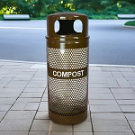 Landscape 34-Gallon Dome Top Compost Bin in Brown