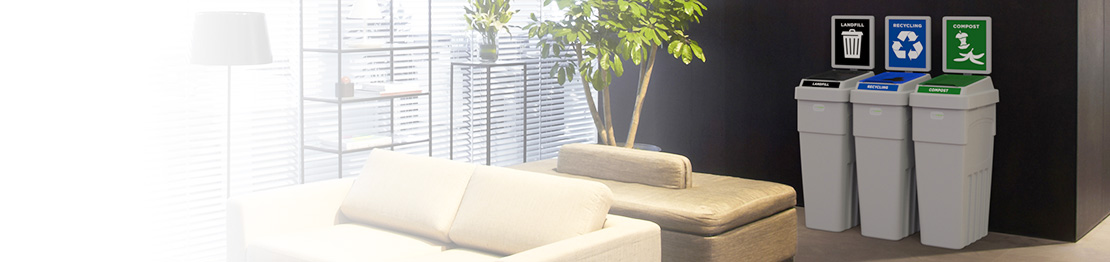 Lean Stream recycling and waste bins