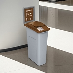 Simple Sort Compost Container with Solid Lift Lid in Brown | 23 Gal