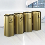 23-Gallon Glaro VALUE SERIES Four-Stream Recycling Station in Satin Brass - Configurable