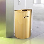 Glaro VALUE SERIES 16-gallon Half-Round Waste Container in Satin Brass - Configurable