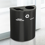 XL Dual-Purpose Glaro Half-Round Recycling Bin - Configurable