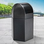 Hex 45 Gallon Trash Container w/ Dome Lid