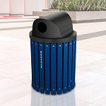 Recycling and Waste Barrel with Circle Canopy Lid - Configurable