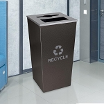 Metro XL Combo Recycling Receptacle in Hammered Charcoal