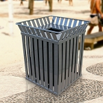 The Oakley Square Waste Container in Silver