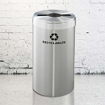 Glaro 23-Gallon VALUE SERIES Single-Purpose Recycling Container in Satin Aluminum - Configurable
