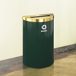 Glaro VALUE SERIES Half Round Waste and Recycling Container 16 Gallon - Configurable