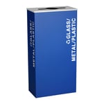 Kaleidoscope XL Rectangular Recycling Bin | Glass/Metal/Plastic | Blue | NYC Compliant